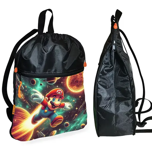 Рюкзак-мешок для обуви,спортивной формы Супер Марио "Super Mario" детская сумка для сменки (01310)