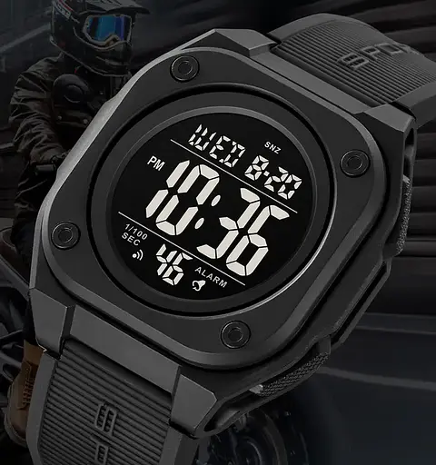 Годинник чоловічий наручний спортивний Skmei 2160 (Чорний з чорним циферблатом) - фото 6