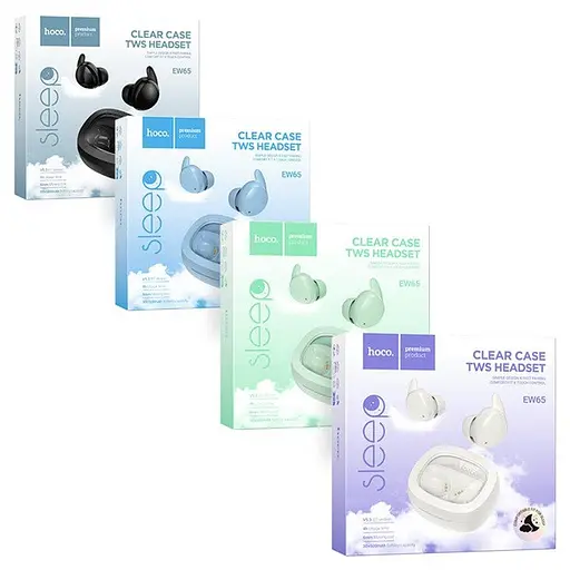 Навушники бездротові Hoco EW65 Shadow true wireless sleep BT headset Milky white білі - фото 5
