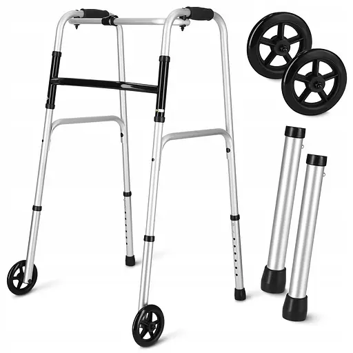 Реабилитационные ходунки 4FIZJO регулируемые, с колесиками Silver/Black (P-5905973406451) - фото 2