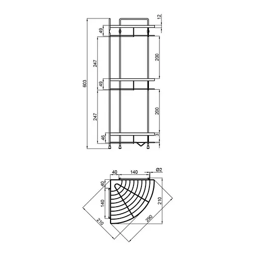 Полка Lidz (CRM)-121.06.06, Хром - фото 2
