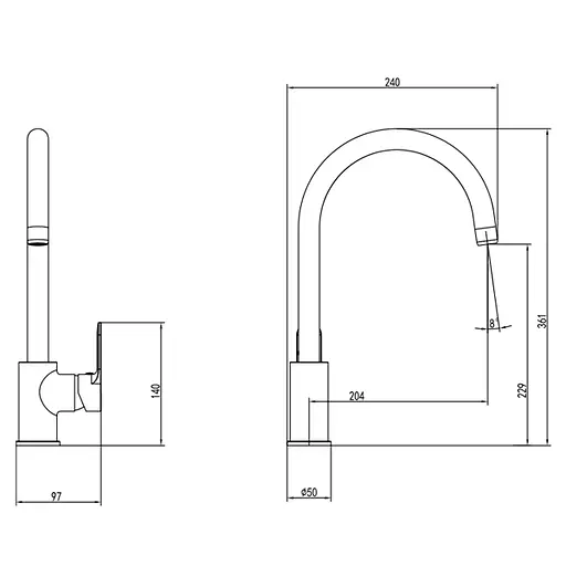 Змішувач для кухні Corso RIVA DE-4B139C - фото 5