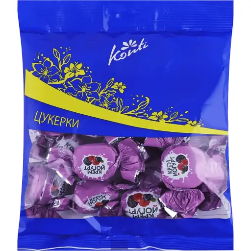 Цукерки Konti Крем-йогурт зі смаком лісових ягід, 190 г (924058) - фото 1