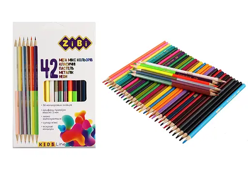 Олівці кольорові, 42 кольори, zb.2443