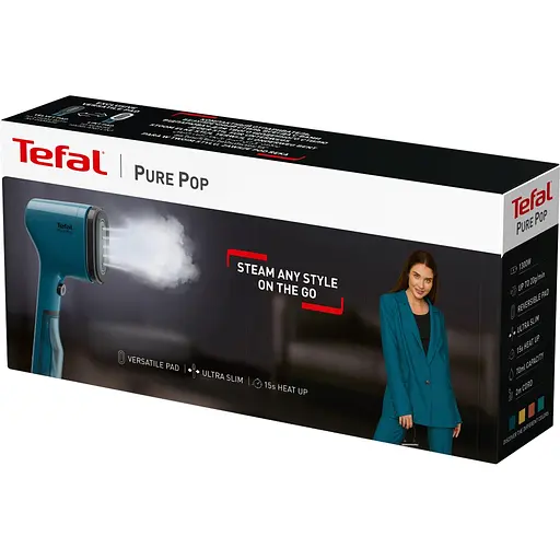 Tefal Отпариватель компактный Pure Pop, 1300Вт, 70мл, постоянный пар - 20гр, синий - фото 10