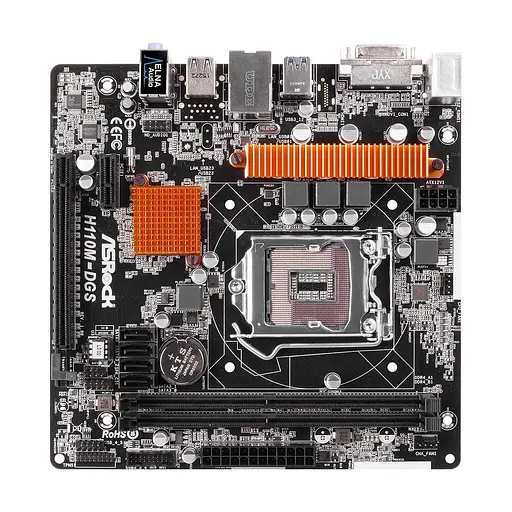 Материнська плата AsRock H110M-DGS (H110M-DGS) (Socket 1151, Intel H110, Micro-ATX) Б/в - фото 1