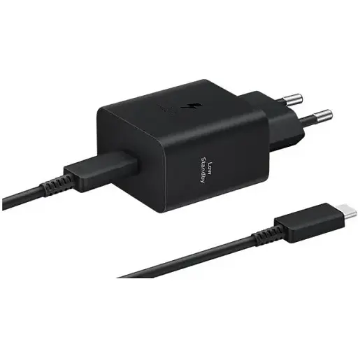 Зарядное устройство для Samsung 45 W (EP-T4511XBEGEU) комплект с кабелем C C черный - фото 1