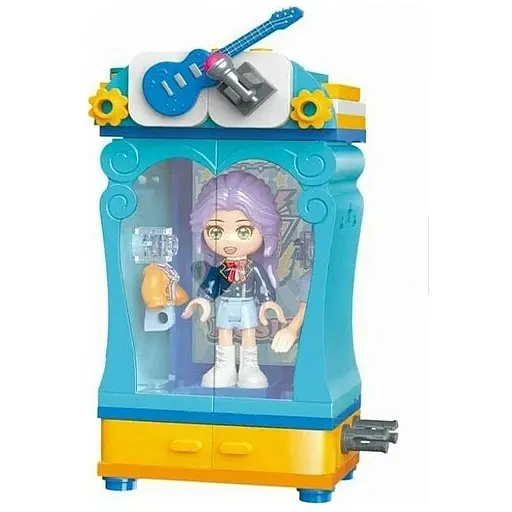 Детский конструктор Девочка с комнатой Bambi 34011 с аксессуарами Певица - фото 1