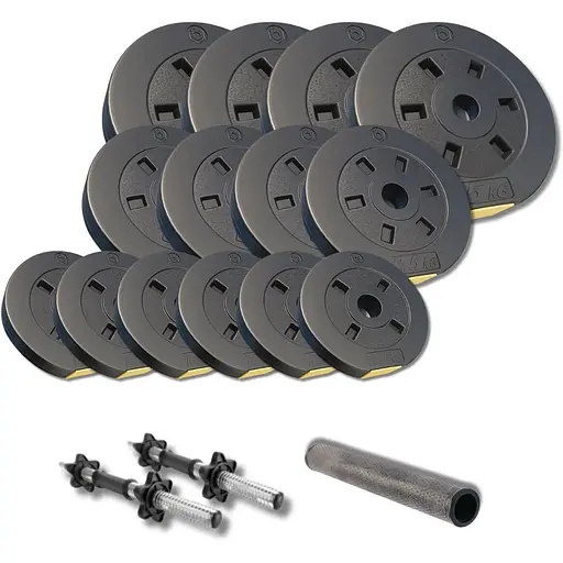 Набор гантели-штанга 2в1 Besport PowerPro 39кг с переходником