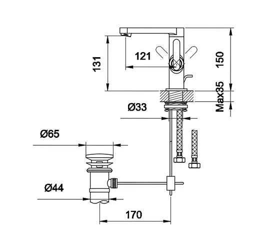 Змішувач для умивальника Kohlman Boxine хром низький QB100B Хром - фото 3