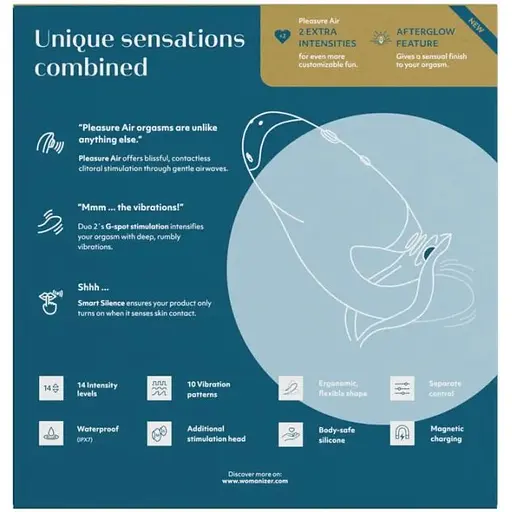 Подвійний стимулятор Womanizer Duo 2 - Petrol - фото 10