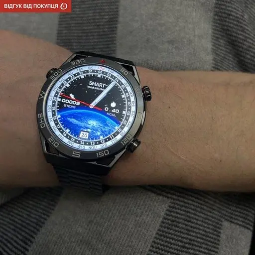 Чоловічий наручний розумний годинник Smart Ulpamate з GPS (Black) - фото 4