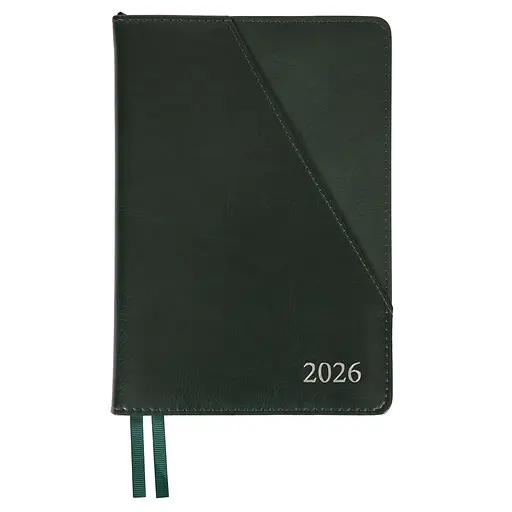 Дневник-деловая записная книжка А5 Leo Planner 2026 Whisky зеленый 368 страниц (252669)