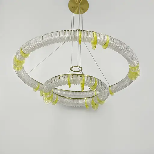 Світлодіодна підвісна люстра у формі подвійного кільця | Арт. D 236-850+450 | Line F - фото 6