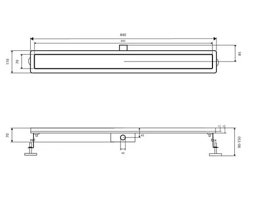 Трап Qtap Taurus Tile800 с сухим затвором под плитку QTTAUTILE800 - фото 5