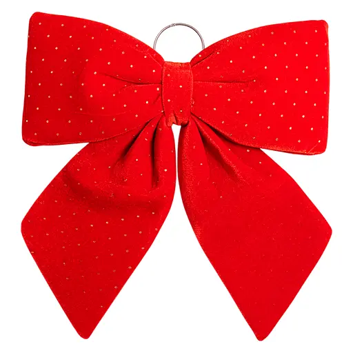 Новорічний оксамитовий бант прикраса Yiwu на ялинку та двері 45×50 см Червоний CR-2-6