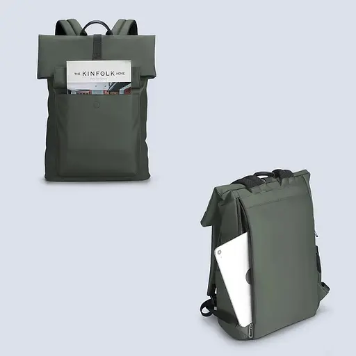 Рюкзак Mark Ryden для ноутбука 15.6 дюймов MR9366 роллтоп с расширением Зеленый - фото 3