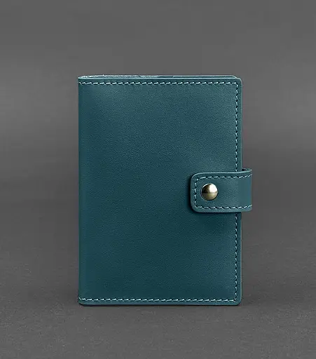Шкіряна обкладинка для паспорта 5.0 (з віконцем) зелена - фото 1