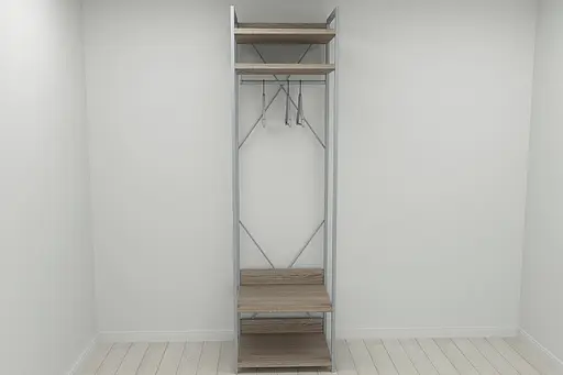 Шафа Гардероб Уні секція 2 серії Конект Ferrum-decor 220x60x50см Сірий метал ДСП Дуб Сонома Трюфель 32 мм (FRD-104542) - фото 8