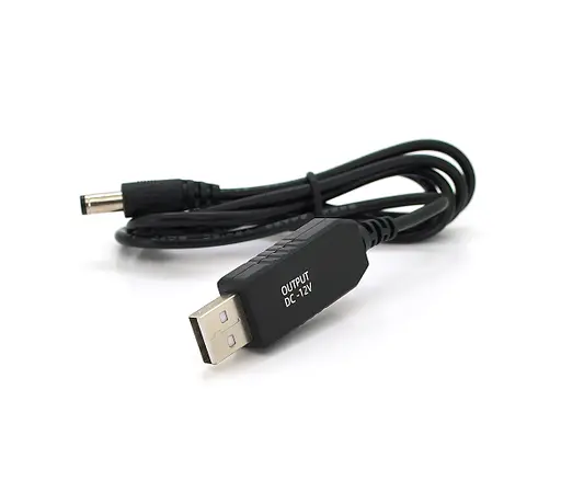 Кабель живлення для роутера USB to DC 5.5 - 2.5 мм вихід 12V - фото 1