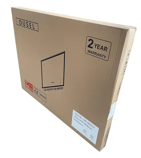 Дзеркало Dusel LED DE-M3001 80x65 см Сенсорне включення + підігрів + годинник / темп, Білий - фото 2