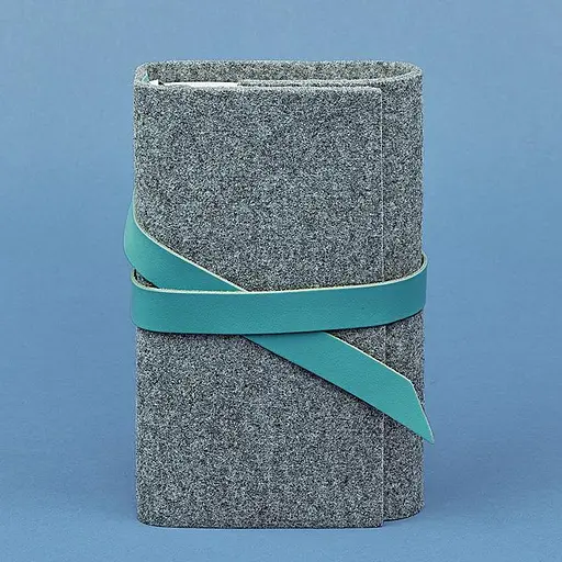 Фетровий жіночий блокнот (Софт-бук) 1.0 з шкіряними бірюзовими вставками - фото 5