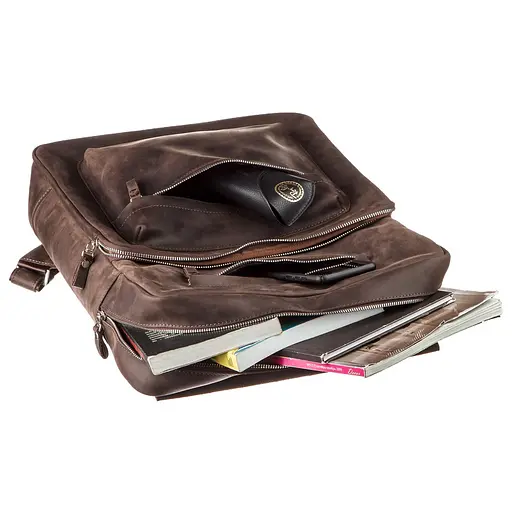 Кожаный рюкзак мужской SHVIGEL 49х33,5х10 см sum0012687 - фото 3