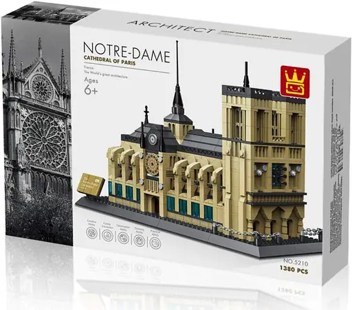 Конструктор Архитектура Wange 3D Собор Парижской Богоматери Notre Dame de Paris 5210 для детей и взрослых 3Д 1382 детали - фото 2