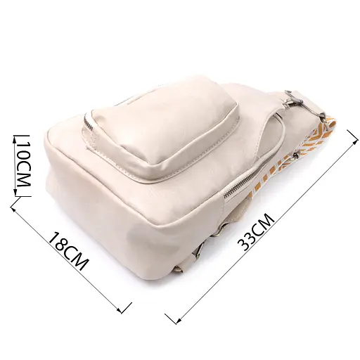 Женская сумка Vintage из экокожи с акцентом на текстильную лямку 18х33х10 см sum0026936 - фото 3