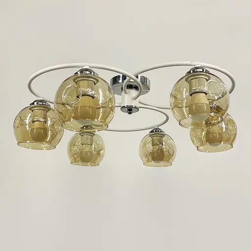 Стельова люстра-орбіта на 6 плафонів (янтарних або графітових) | Арт. 7060/6 WT | Line F - фото 1