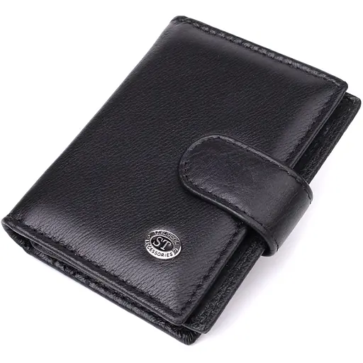 Мужской кошелек вертикальный из натуральной кожи ST Leather 7.5х10.5х1 см acs0029623 - фото 1