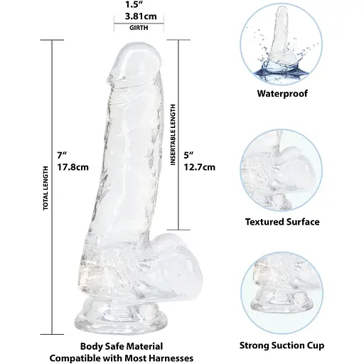 Фалоімітатор Addiction - Clear Dildo With Balls 7 - фото 2