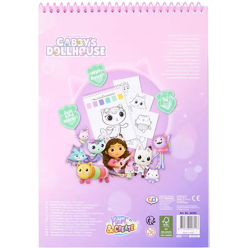 Раскраска Gabby's Dollhouse водная 24 листа (GD24355) - фото 3