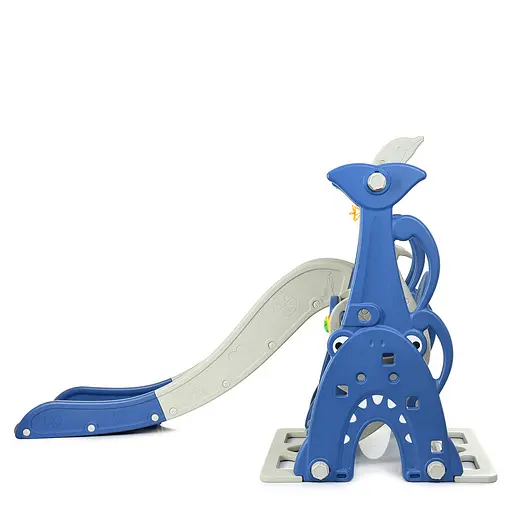 Дитяча гірка-гойдалка BAMBI WM19083A-4 з баскетбольним кільцем, ш148-г180-в110см, синя - фото 2