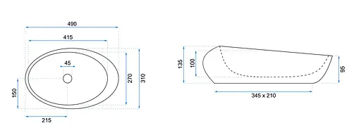 Умивальник Rea Roxy A stone D.gray накладний REA-U6649, Сірий - фото 5