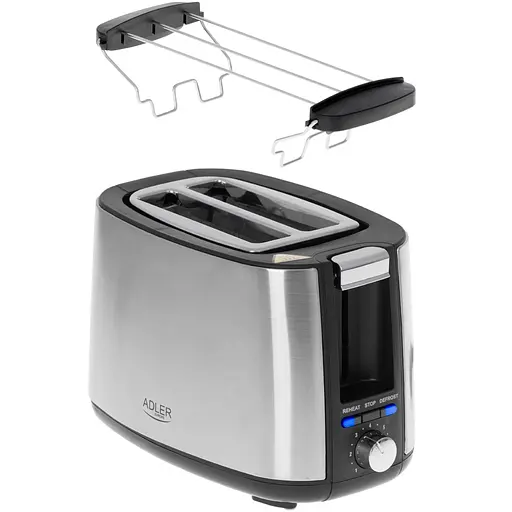 Тостер Adler AD 3214 900Вт/ 2 відділення/7 режимів підсмажування/розморожування/підігрів булочок - фото 5