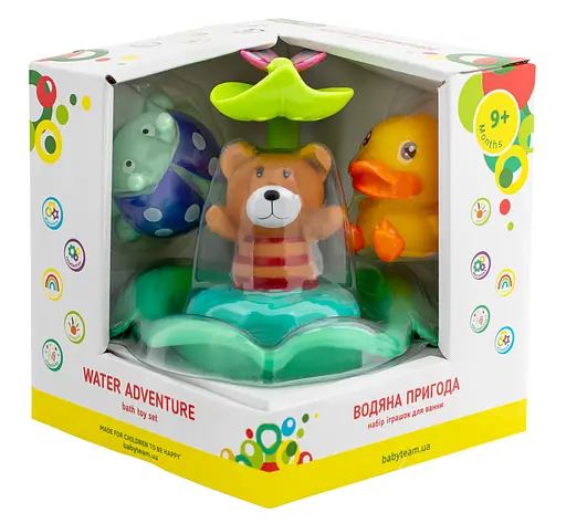 Набор игрушек для ванны Baby Team Водное приключение разноцветный (9036_набор с мишкой) - фото 3