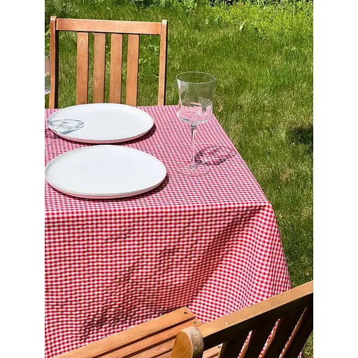 Скатертина в клітинку для столу Зефір 150х110 см Червона - фото 6