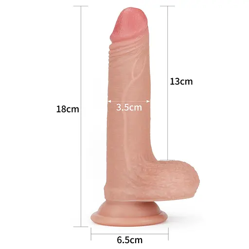 Фалоімітатор на присосці Dual-Layered Silicone Cock Flesh 18 см тілесний - фото 10