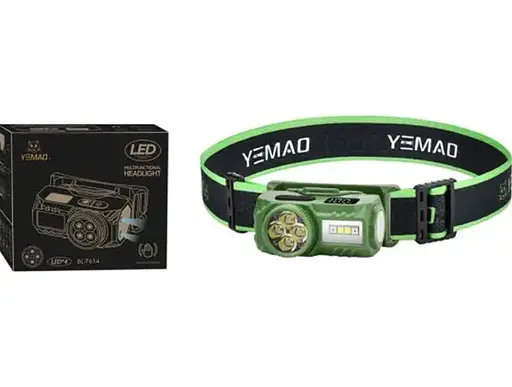 Налобный фонарь YEMAO YM‐T614 яркий легкий с USB‐C зарядкой - фото 3