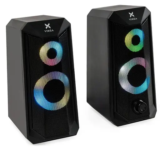 Акустическая система Vinga 2.0 SP-200 LED USB Black (SP-200 LED USB Black) - фото 3