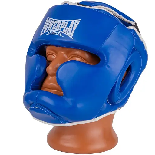 Боксерский тренировочный шлем PowerPlay 3100 PU XL Blue - фото 3