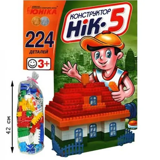 Детский конструктор НИК-5 70927, 224 большие детали - фото 2