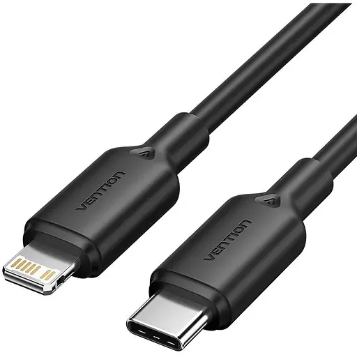 Кабель Vention USB 2.0 Type-C Male to Lightning Male 3A Cable 2 м черный PVC Type