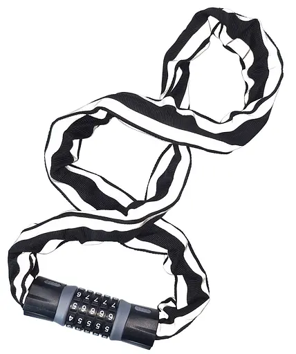 Велосипедний замок West Biking YP0705040 6 x 1200 мм ланцюговий кодовий світловідбивний чорно-сірий (G0001991) - фото 2