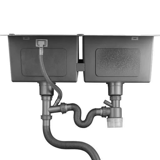 Кухонна мийка Gappo GS8350-6 накладна 830x500 мм, нержавіюча сталь, поверхня PVD, Чорний - фото 6