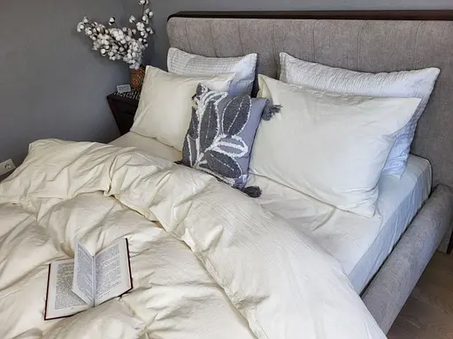 Комплект постельного белья из вареного хлопка Ivory, LUXURY Washed - двуспальный - фото 3