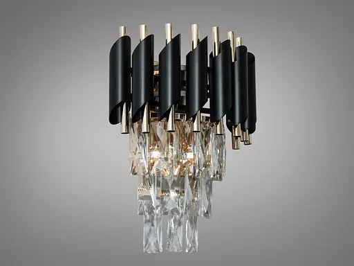 Хрустальный настенный светильник в спальню, 2 лампы - фото 3