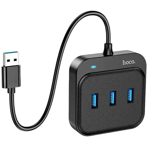 Hub адаптер Hoco Easy 4-in-1 converter HB31 (Usb to Usb3.0x4) L=0.2M - фото 1
