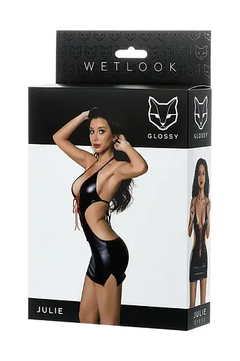 Сукня Glossy Shiny Wetlook S чорний - фото 4